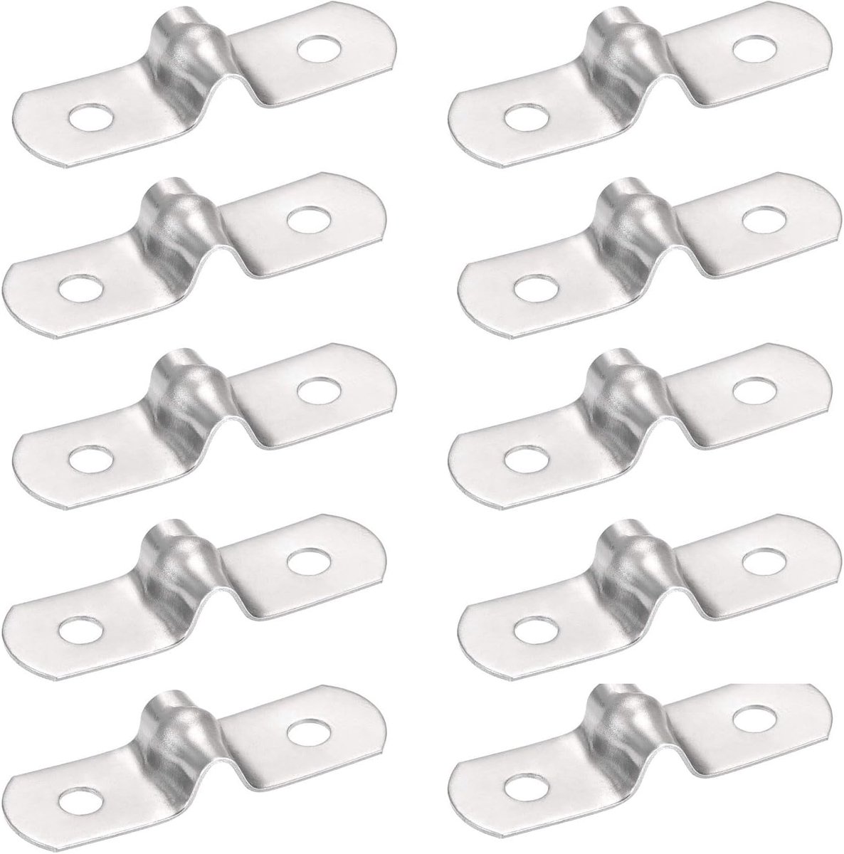 SnelShoppen - 45 Stuks 5mm Rigid Buisklemmen 2 Gaten RVS Klemmen voor Het Bevestigen van Buizen, Pijpen en Draden, Duurzaam en Sterk