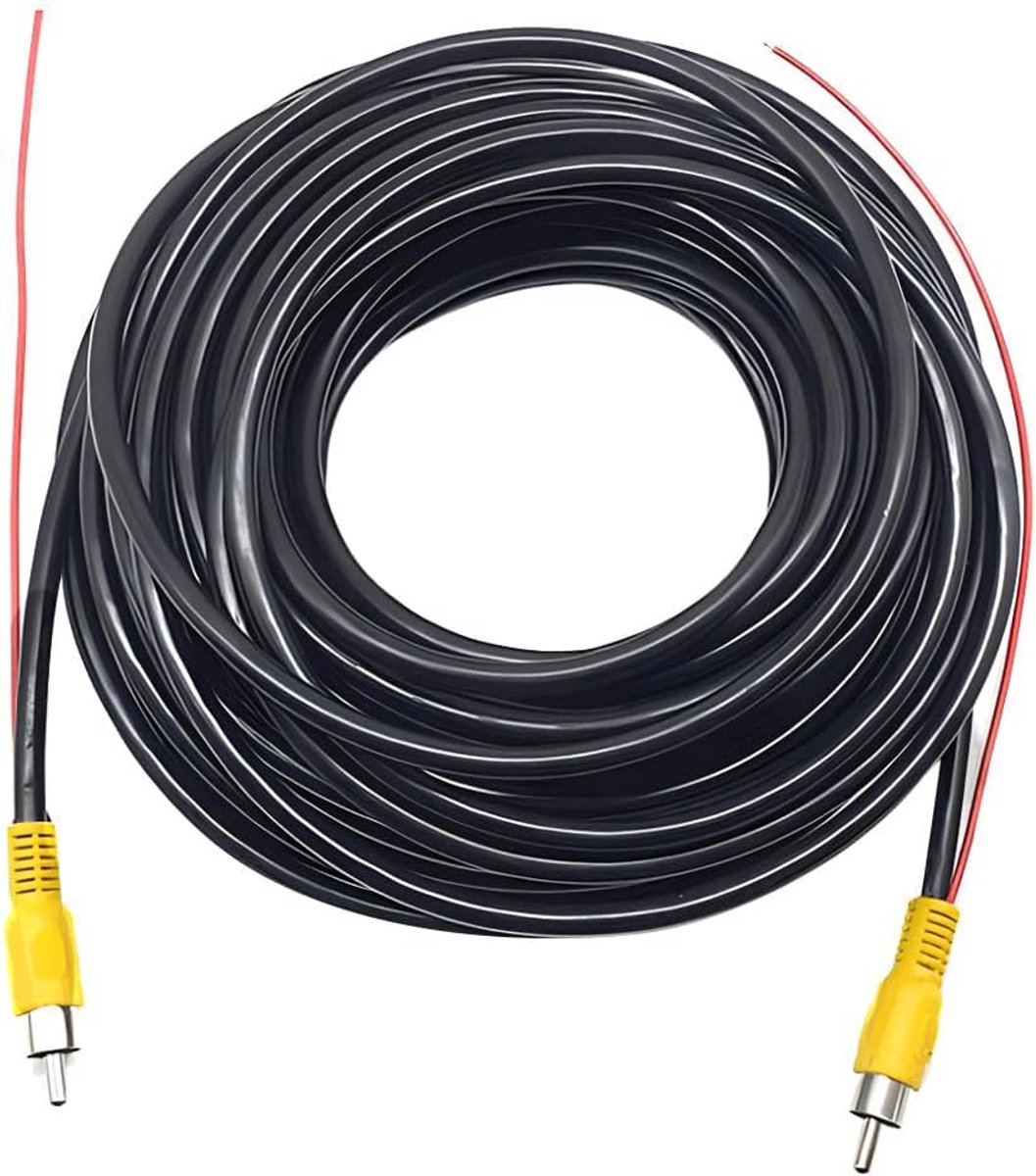 Verlengkabel auto 10m - RCA video kabel - weerbestendig - ideaal voor achteruitrijcamera - ShopVlot