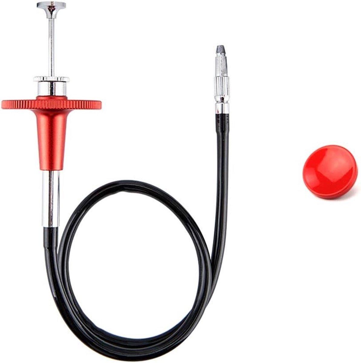40 cm Rode Mechanische Blokkeringscamera Afstandsbediening Kabel met Zachte Ontspanknop | Bulb-Lock Functie, Schroefdraad Bevestiging, Compatibel met Fujifilm en SLR Camera's, Ideaal voor Lange Belichtingen en Fotografie Accessoires