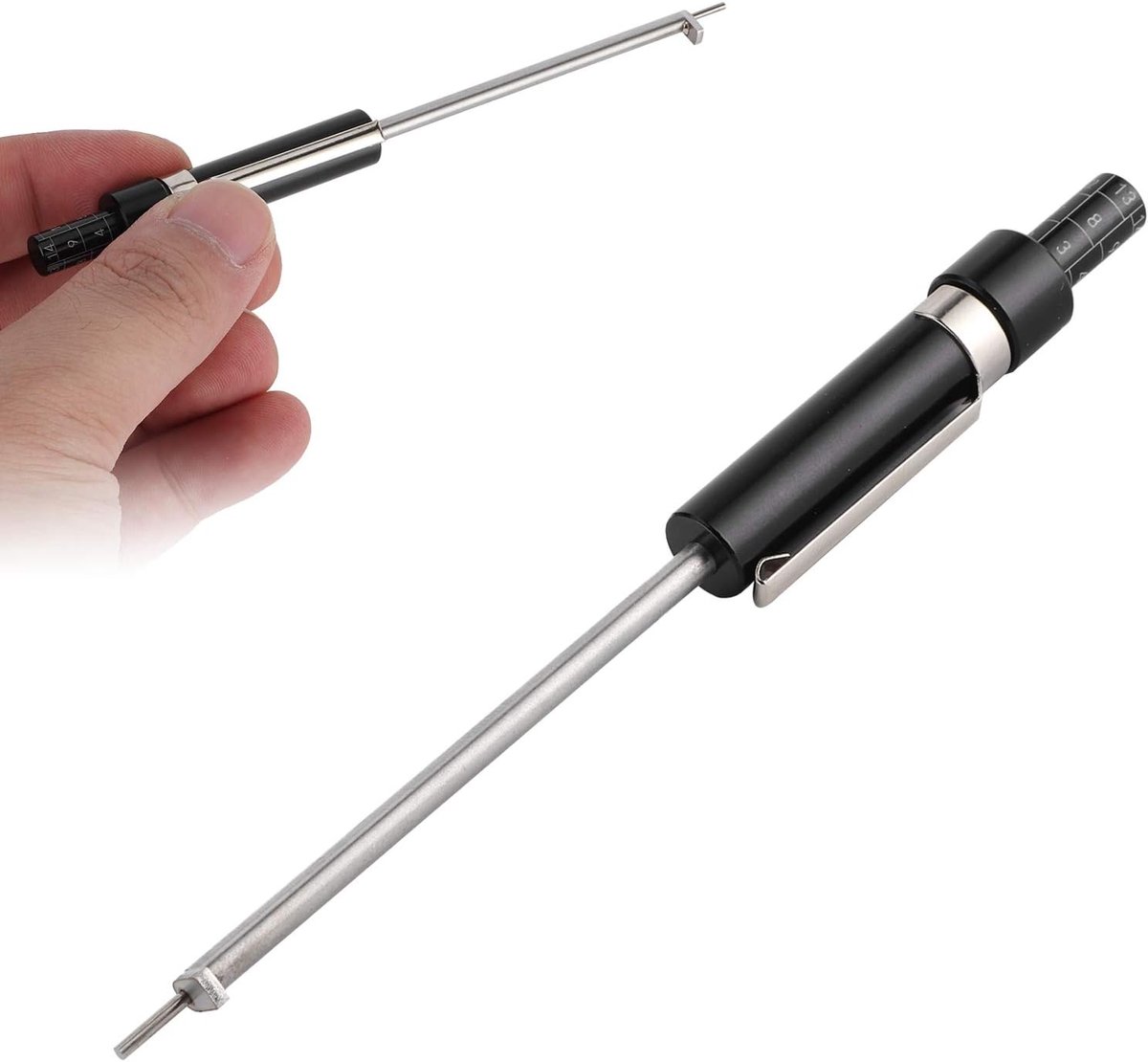 SnelShoppen - Remblok Meetinstrument Geschikt voor Interne en Externe Remblokken, Auto Remblok Dikte Meetgereedschap Basisplaat 6mm Dikte 1.5mm Marker