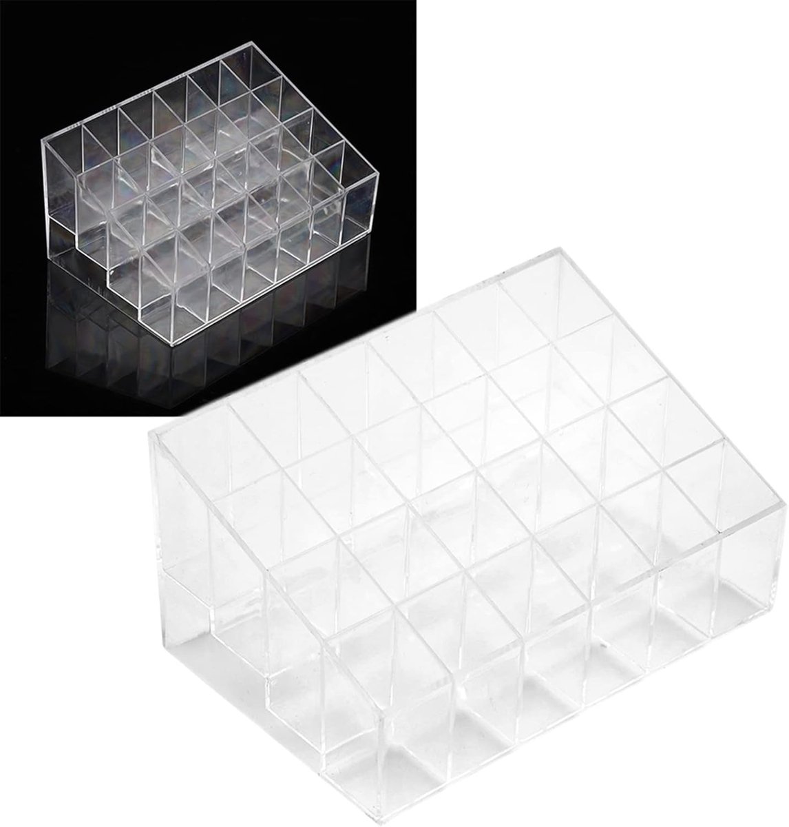 SnelShoppen - Lipstick Organizer Transparant met 24 Compartimenten - Cosmetica Organizer Makeup Houder - Hoogwaardige Plastic Lippenstift Stand voor T