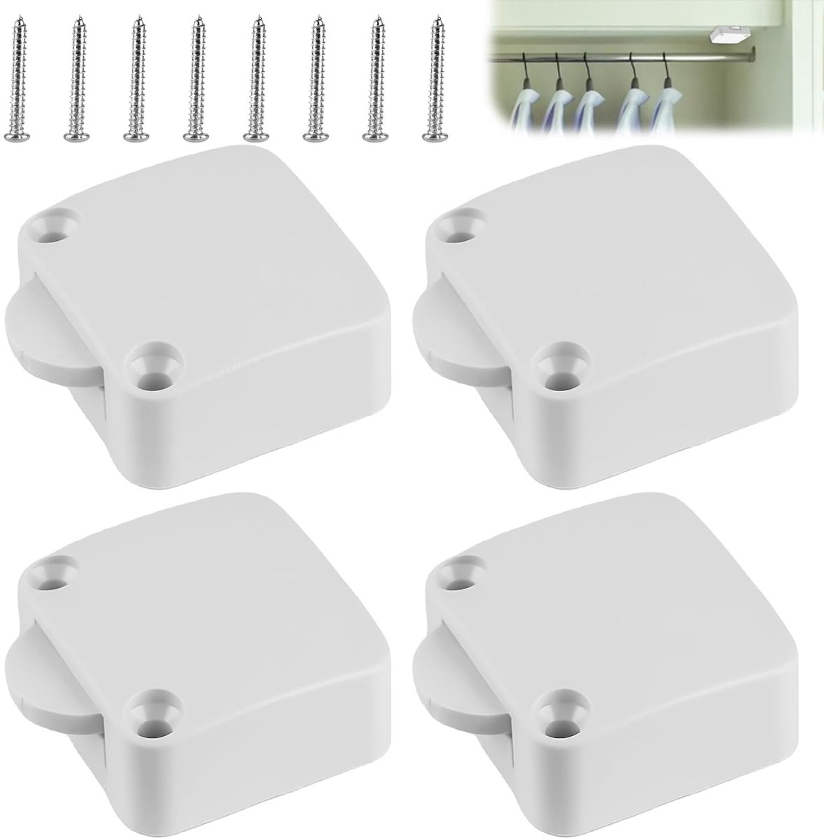 SnelShoppen - Deur Contact Switch - 4 Stuks - Kast Schakelaar - Licht Schakelaar - Hoogwaardige POM - 2A 250V - Voor Keuken, Kast en Kledingkast