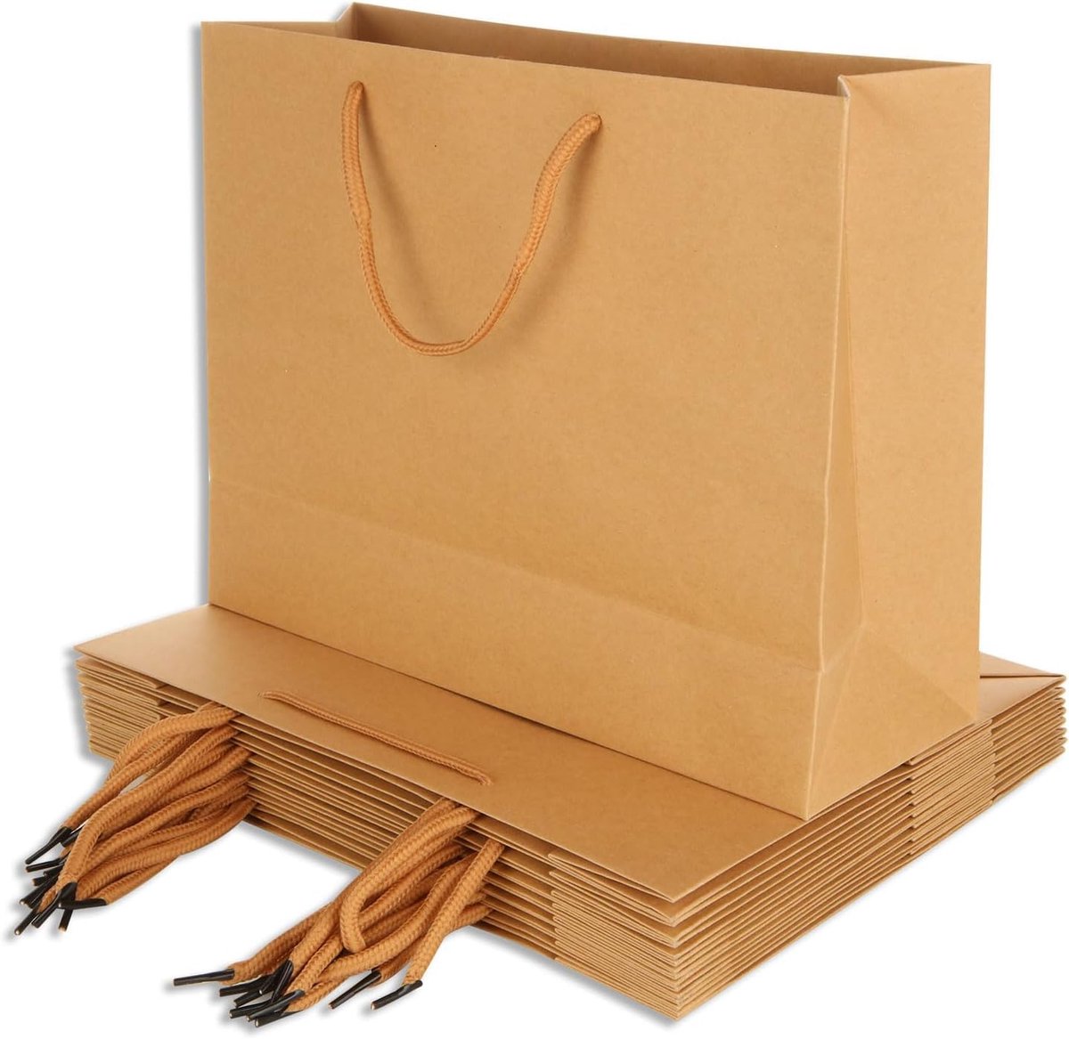 FWEEK 24 stuks papieren cadeauzakjes, 32 x 11 x 25 cm papieren zakken met handvat - ShopVlot