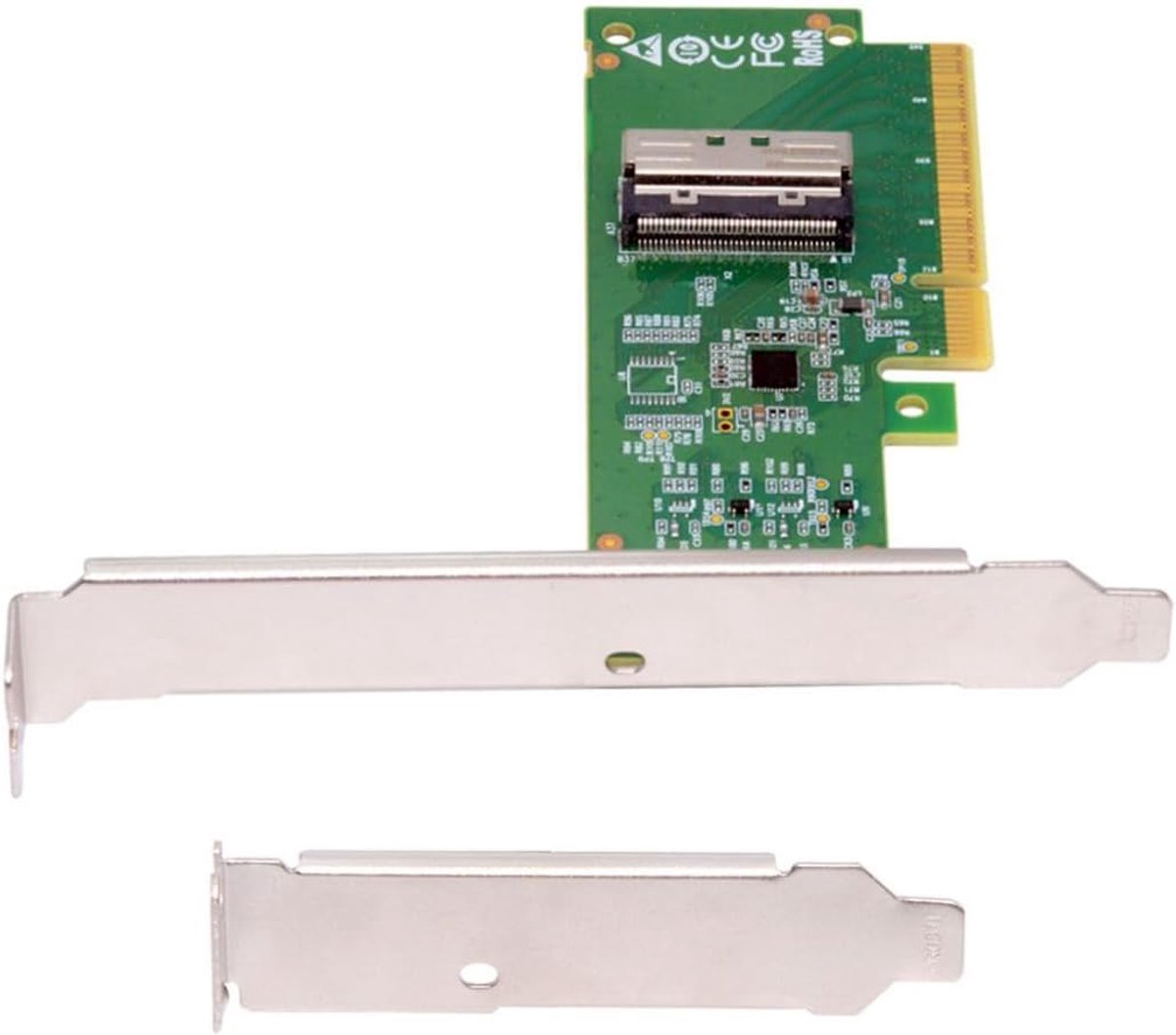 SnelShoppen - PCI-E 8X naar PCI-E 5.0 MCIO 8i 74Pin SFF-TA-1016 Adapter Mini Koelrand IO Vrouwelijk PCI Uitbreidingskaart Adapter voor PC