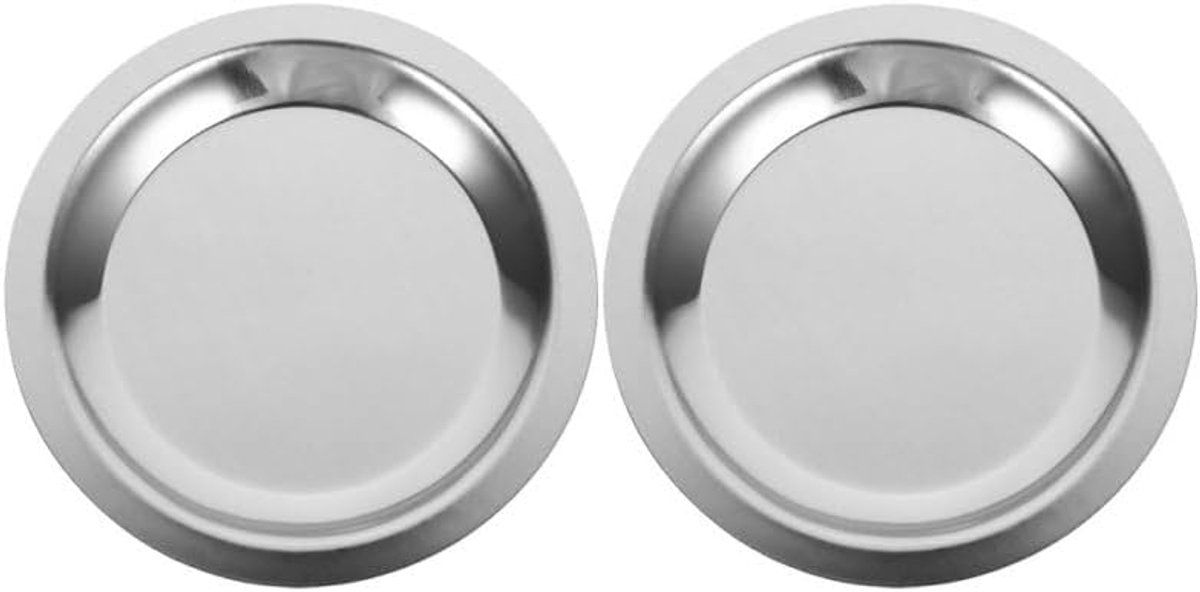 SnelShoppen - 2-delige RVS wijnfleshouder, rond, zilver, elegant en antislip, tafelbescherming en eenvoudig schoon te maken