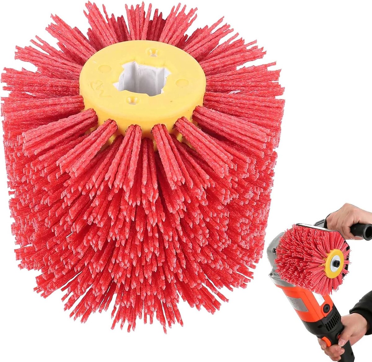 Sanding brushes: 80 grit, 100 mm width - 120 mm Ø - suitable for sanding roller, nylon brush for satin machine, black - ShopVlot