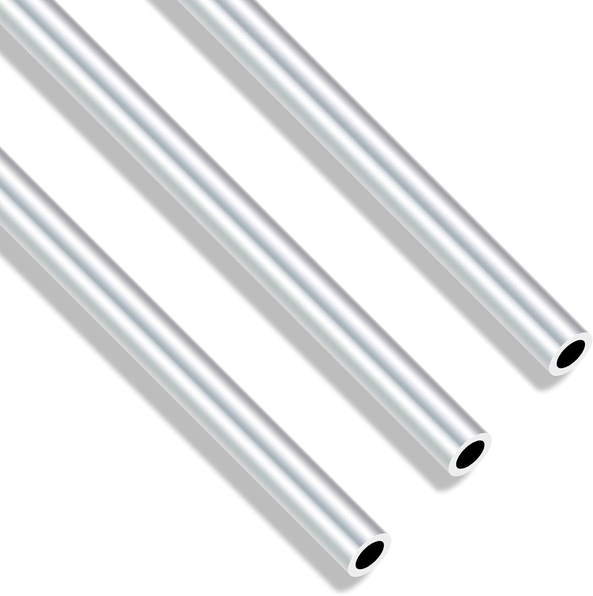 SnelShoppen - 6063 Aluminium Ronde Buizen 9mm OD 6mm ID 300mm Lengte 1.5mm Wanddikte Naadloze Aluminium Buis (3 Stuks) voor Doe-het-zelf, Bouwprojecte