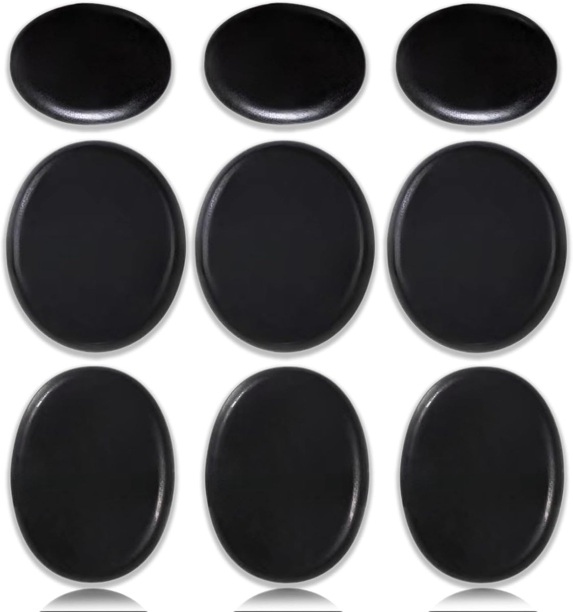 9 Pcs Hot Stone Massage Set, Basalt Massage Stones, Large Hot Stones, Suitable for Spa, Private Users, Massage - ShopVlot