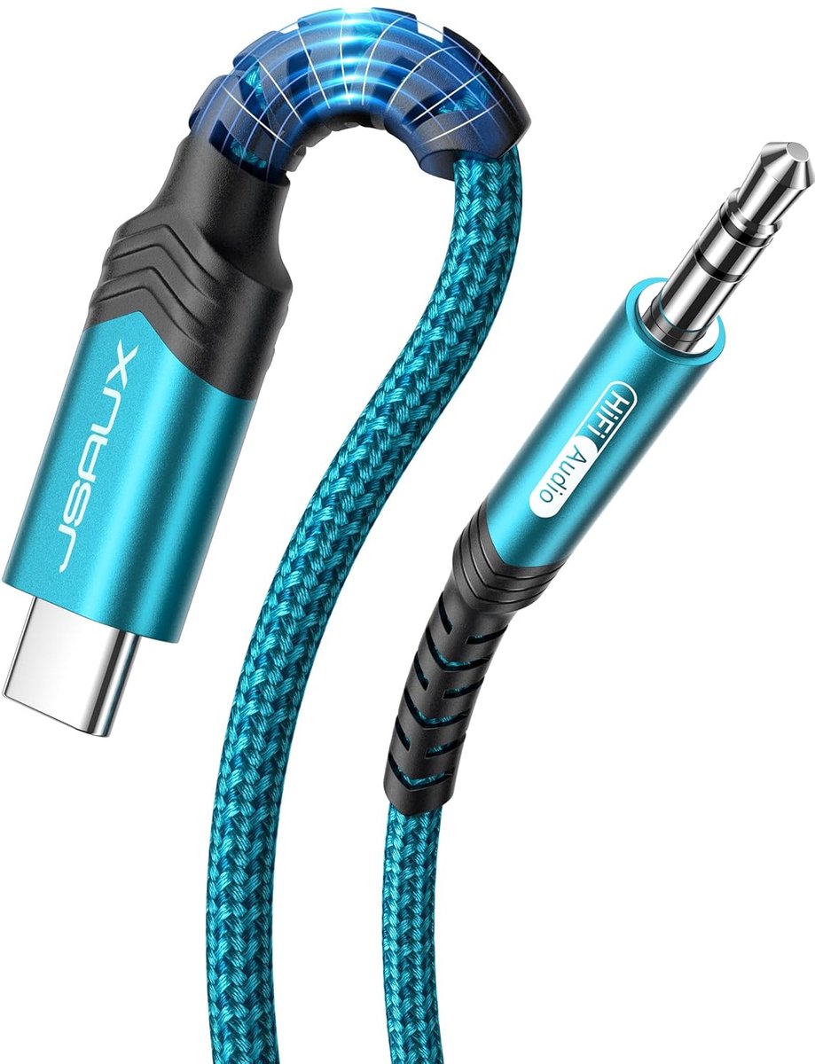 SnelShoppen - USB C naar 3.5mm Jack Kabel 1m, Type C naar 3.5mm Man, Stereo Jack Adapter, Geschikt voor iPhone 15 Pro Max/15 Plus, Galaxy S23 Ultra, i