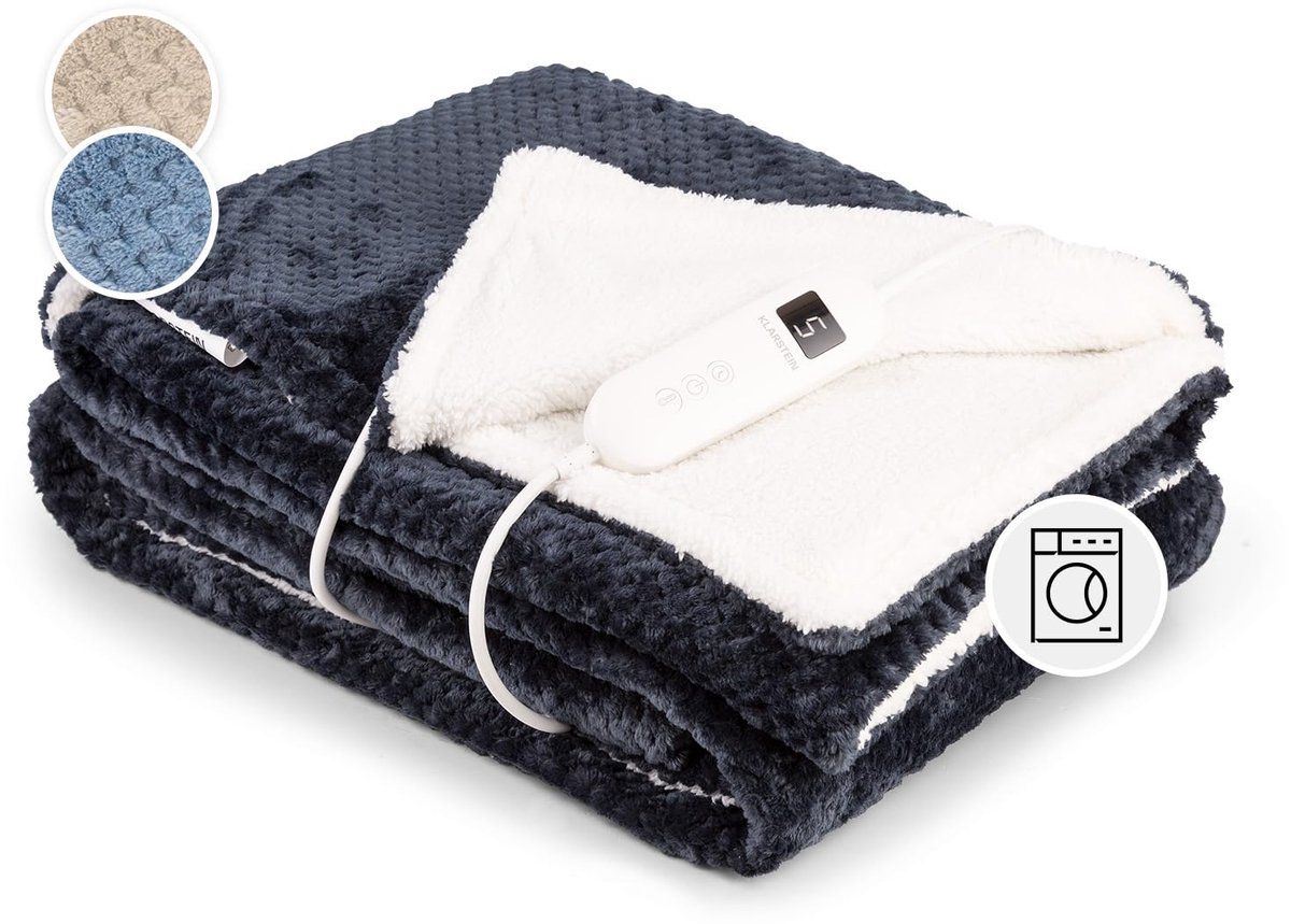 SnelShoppen - XL Elektrische Knuffeldeken 180x130 cm - Warmtedeken met Automatische Uitschakeling, Wasmachinebestendig, Dubbelzijdig voor Bed en Bank