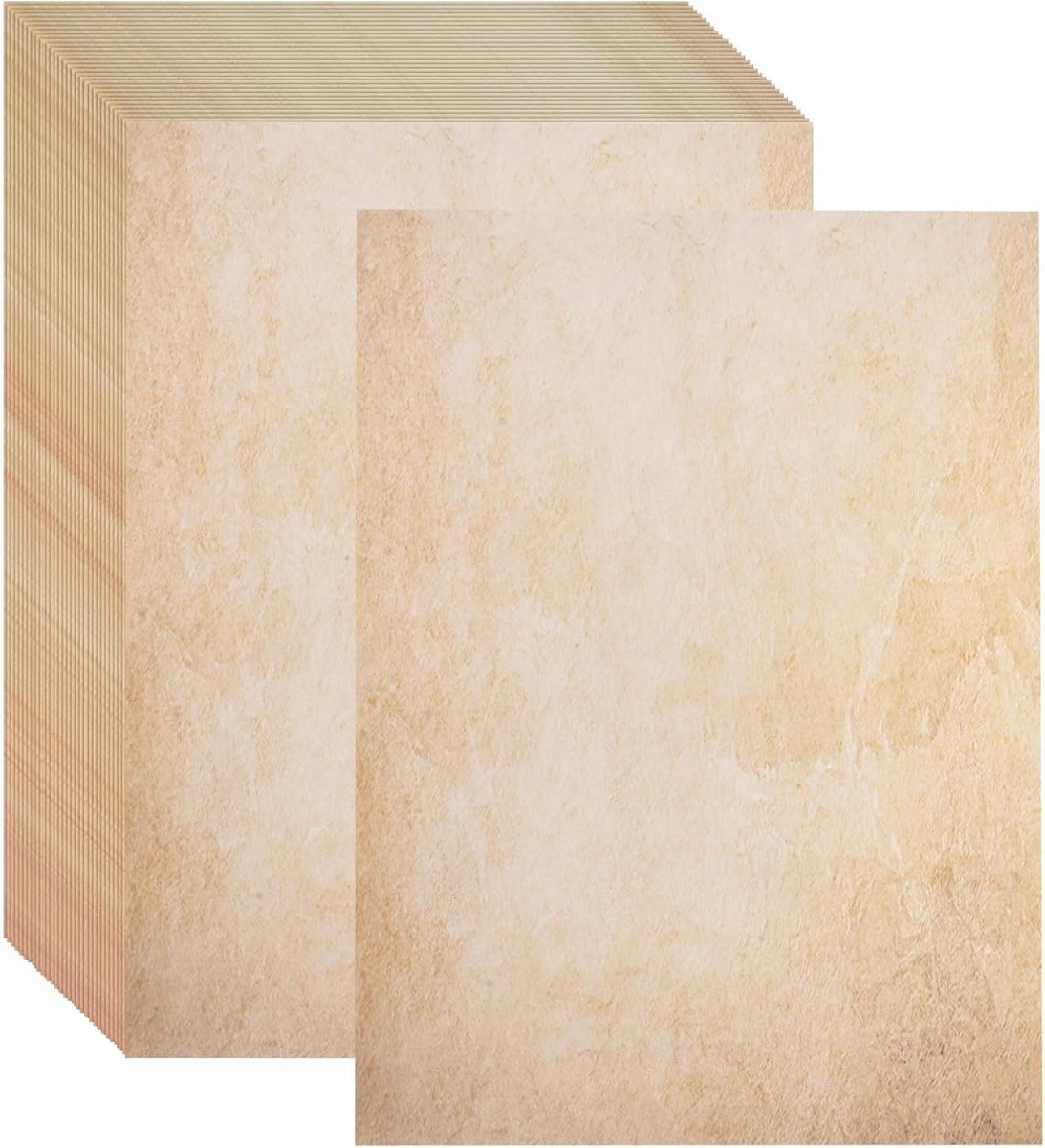 Oud Papier 70 Vellen - Dubbelzijdig 100g/m² - Vintage Design - Perfect voor Uitnodigingen - ShopVlot