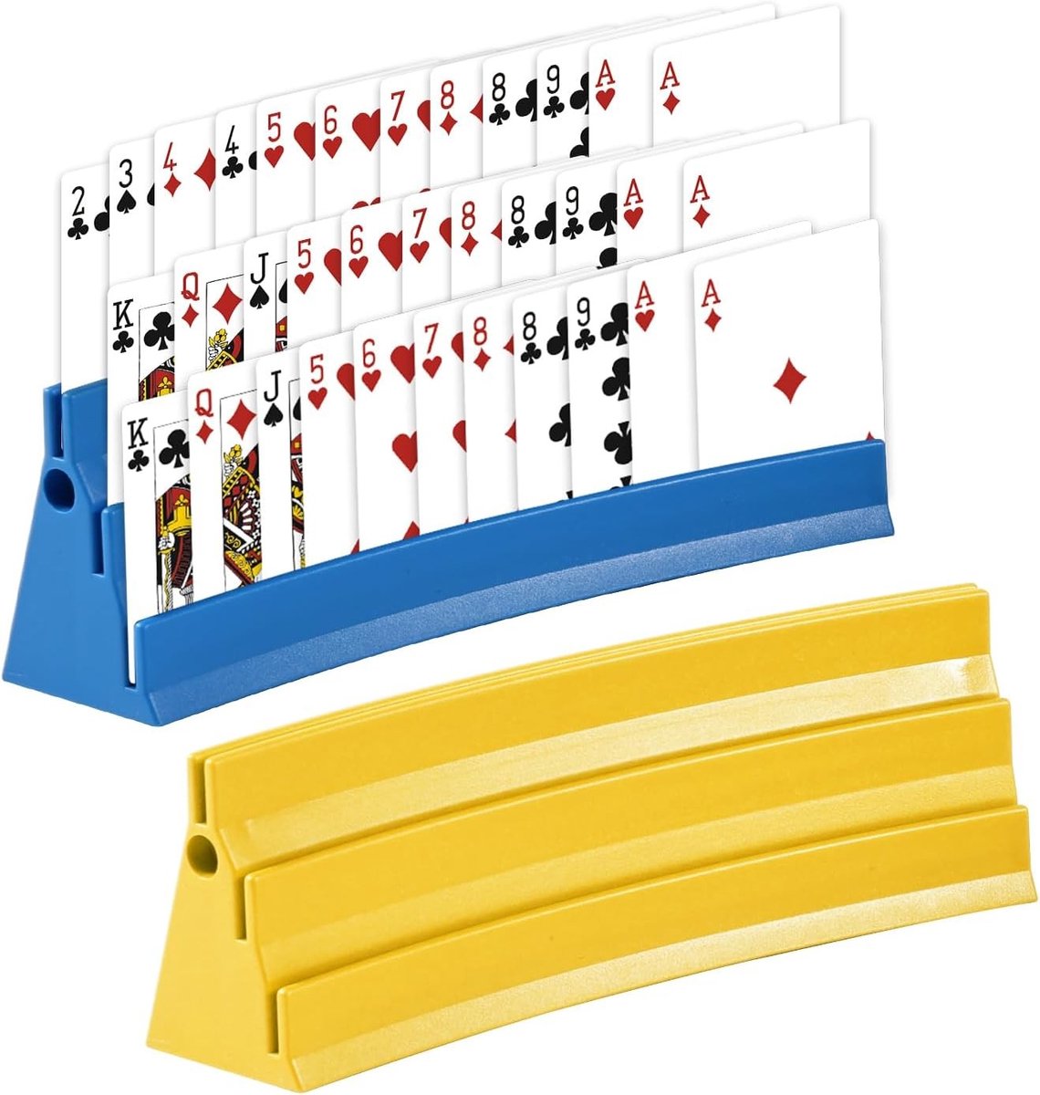 Speelkaartenhouder van Plastic met Viltstrips voor Senioren en Kinderen - Handvrije Kaartenstandaard voor Volwassenen en Kinderen, Ideaal voor Spellen en Kaartspellen