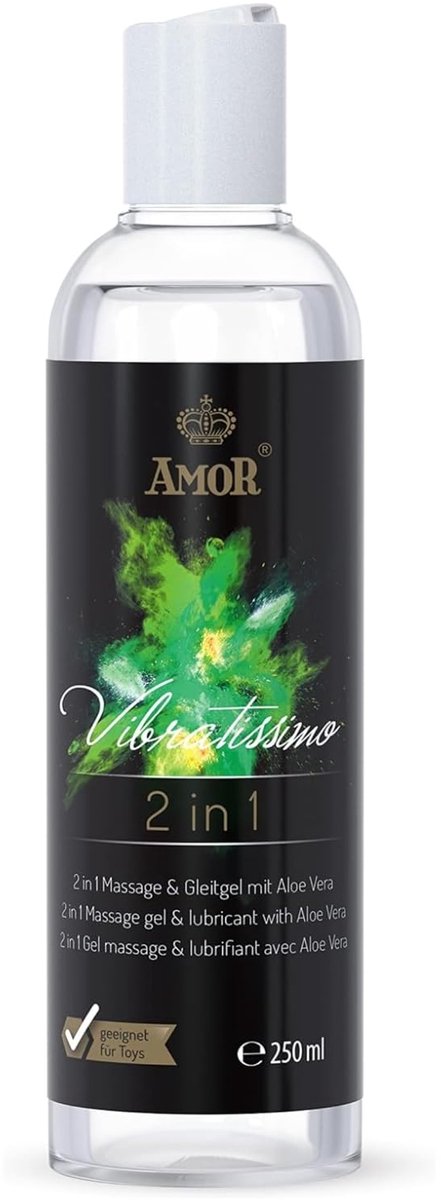 Vibratissimo 2-in-1 Play Gel 250 ml I Liefdes- & Glijmiddel met Aloë Vera I Watergebaseerde Glijmiddelen I Glijmiddel Gel geschikt voor Siliconen Speeltjes & Latexcondooms I water gebaseerde smering