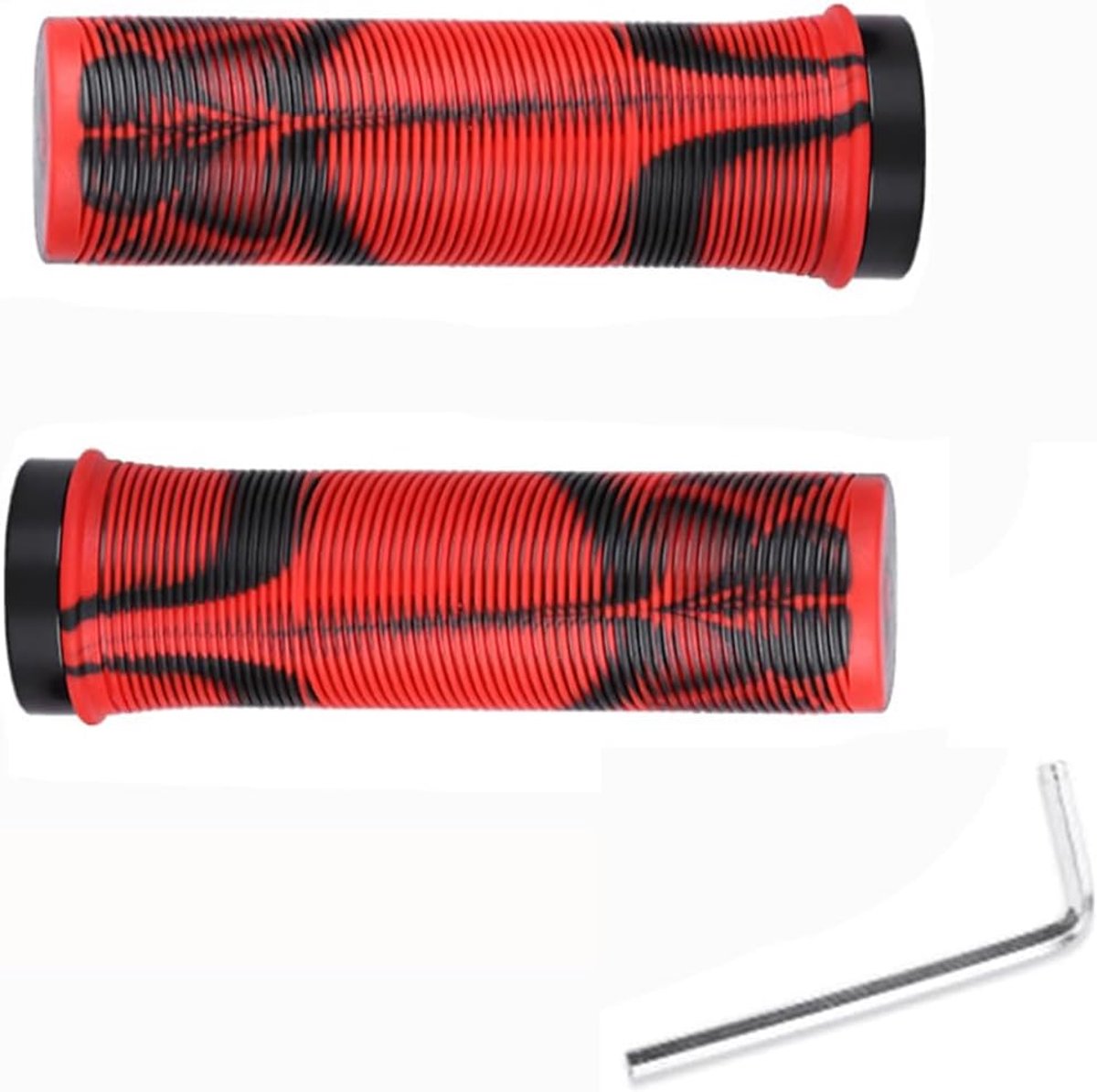 SnelShoppen - Non-slip fietshandvatten, 1 paar rubberen handvatten voor fietsen, dubbele vergrendeling, ergonomisch en comfortabel voor MTB, stadsfiet