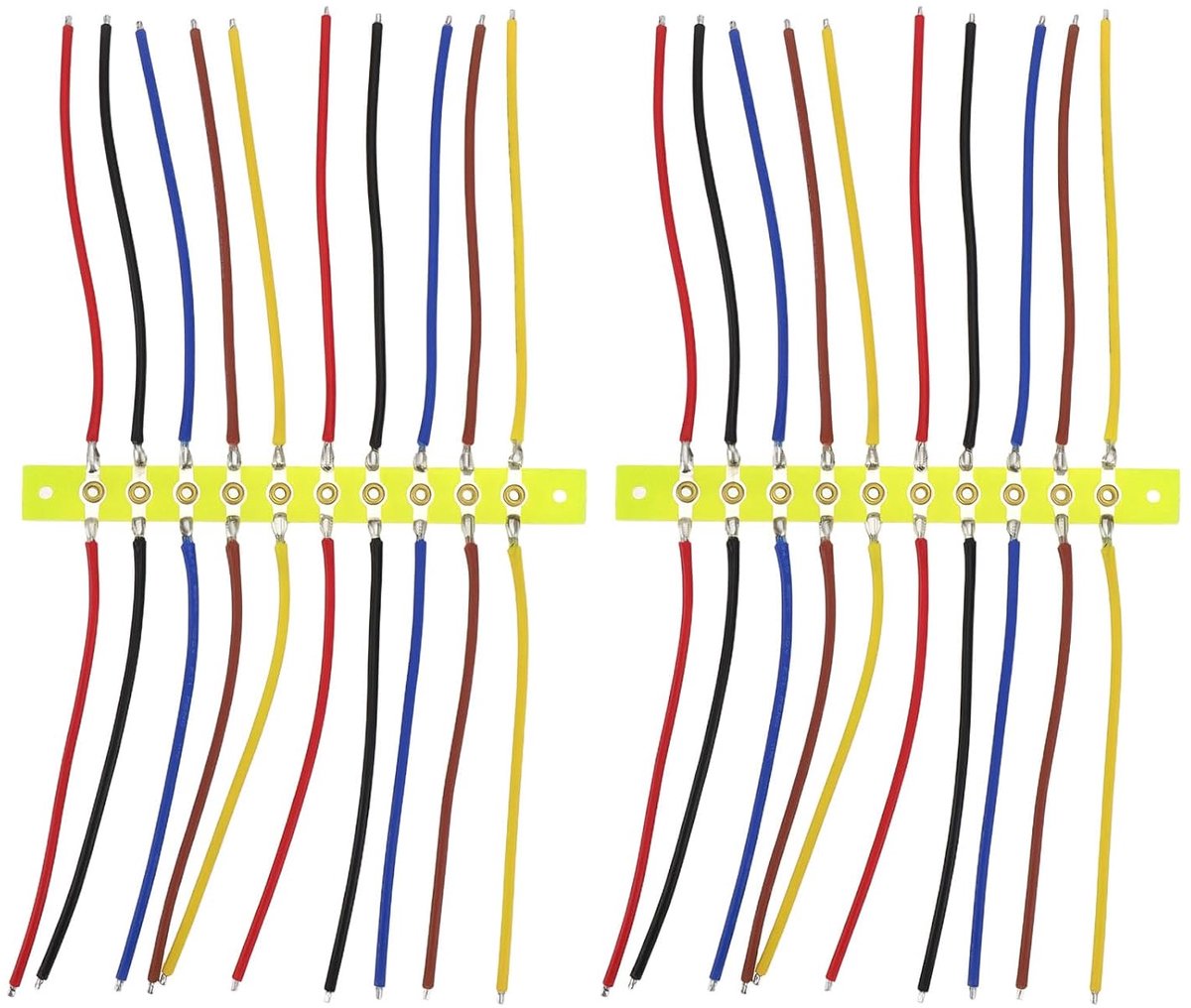 SnelShoppen - 2 Stuks 10 Pins Enkelrij Solder Strip met Draad 120x12mm voor Versterker Bedrading, Duurzaam en Gemakkelijk te Installeren