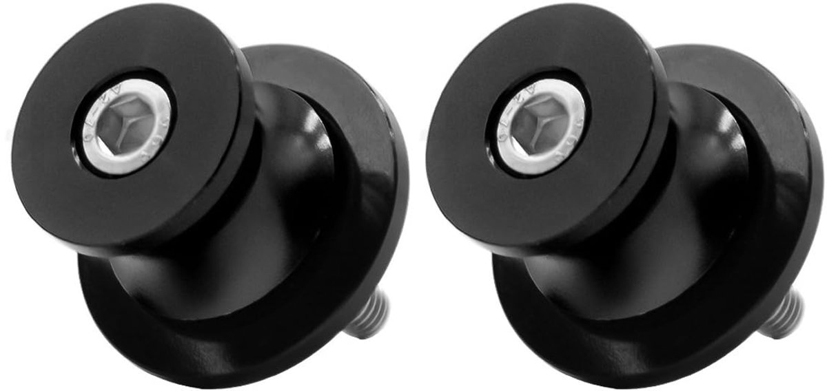 SnelShoppen - 2 Stuks 10mm Zwarte Aluminium Motorfiets Zijdesteunpennen voor Sportmotoren, Straatmotoren, Achterste Steunen en Paddock Liften
