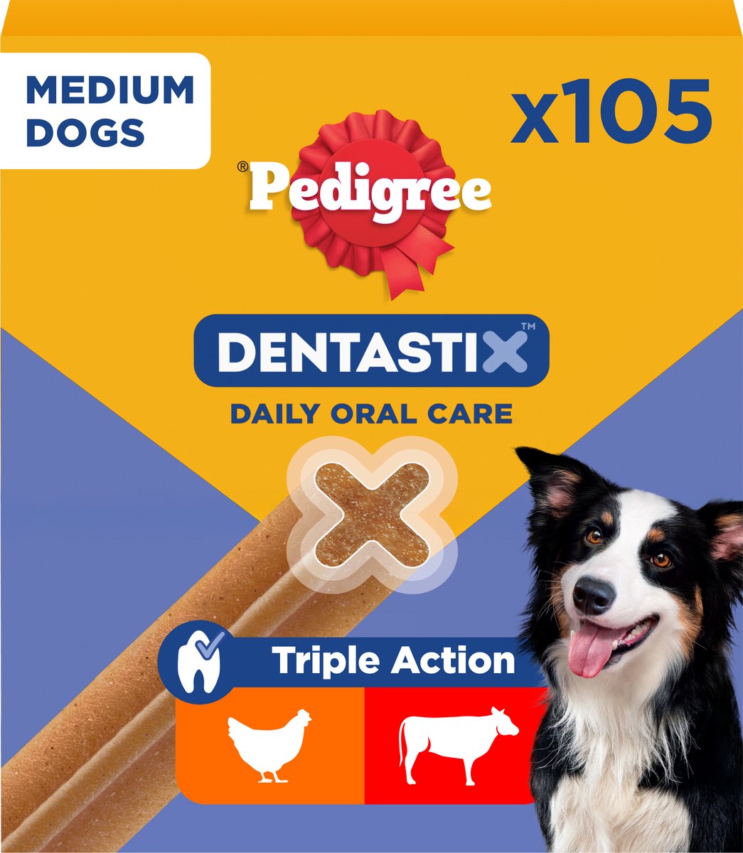 Bol.com Pedigree Dentastix - Medium Hond - Gebitsverzorging - 105 Kauwsnacks aanbieding