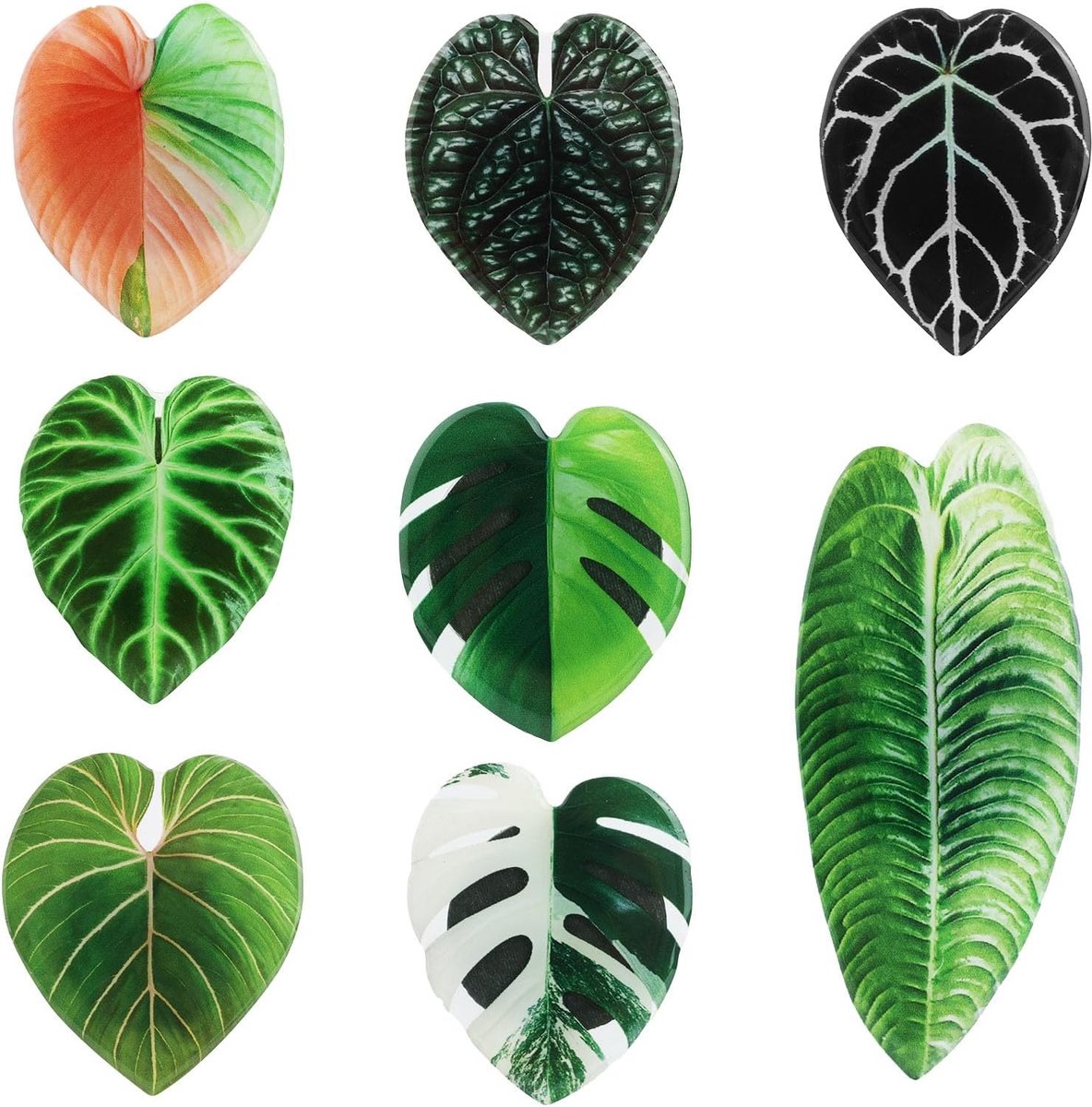 SnelShoppen - 8-delige Blad Magneten voor Koelkast, Decoratieve Planten Magneten, Schattige Klimop Bladeren Decoratie voor Thuis, Slaapkamer, Keuken,