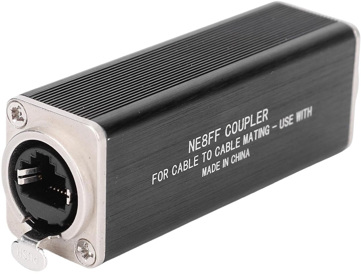 SnelShoppen - CAT8 Ethernet Coupler Female to Female, Gold Plated, IP68 Bescherming, RJ45 Connector Adapter Extender voor CAT5E, CAT6, CAT7, LAN Kabel