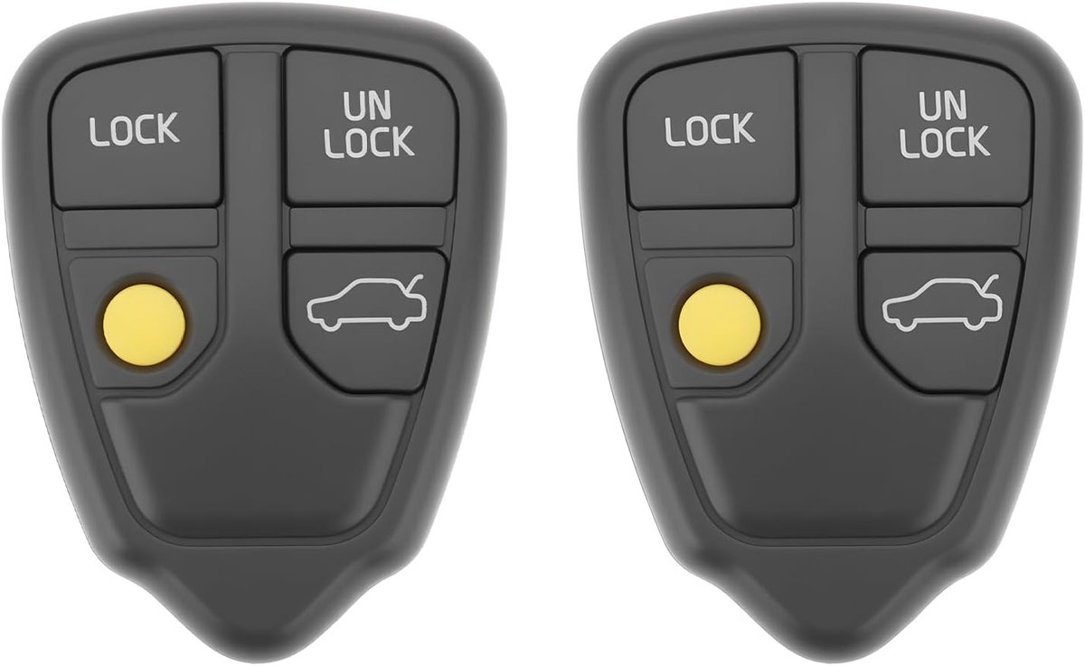 SnelShoppen - 2 Stuks 4 Knoppen Auto Sleutel Fob Behuizing Geschikt voor Volvo 440 940 II 850 Kombi C30 C70 XC90