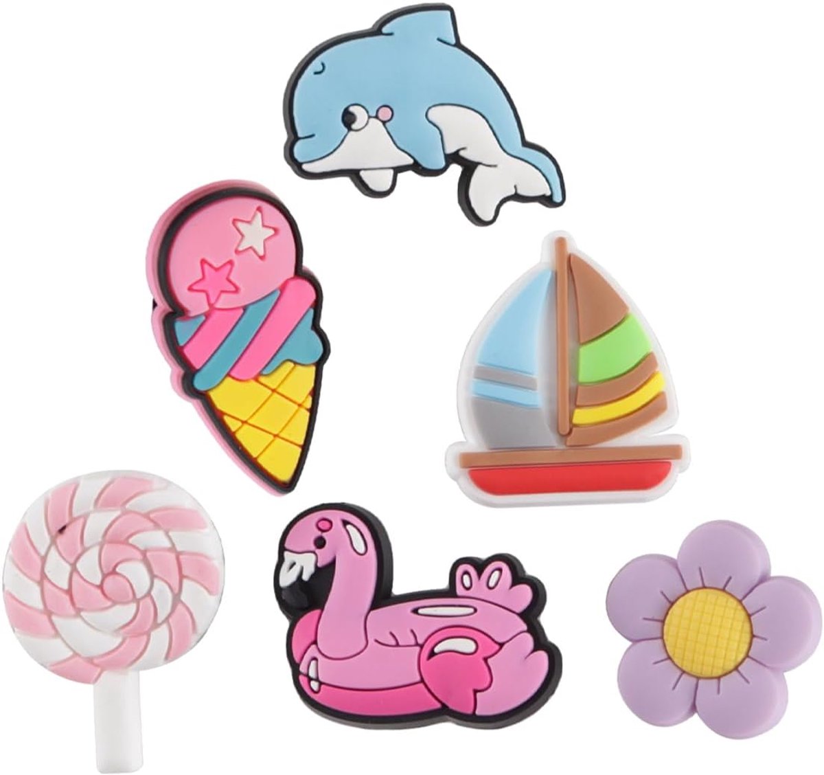 SnelShoppen - 100 stuks Random Cartoon Schoen Charms Set Decoraties voor Crocs, Feestaccessoires, Creatieve DIY Decoratie, Hoogwaardige PVC, Waterdich