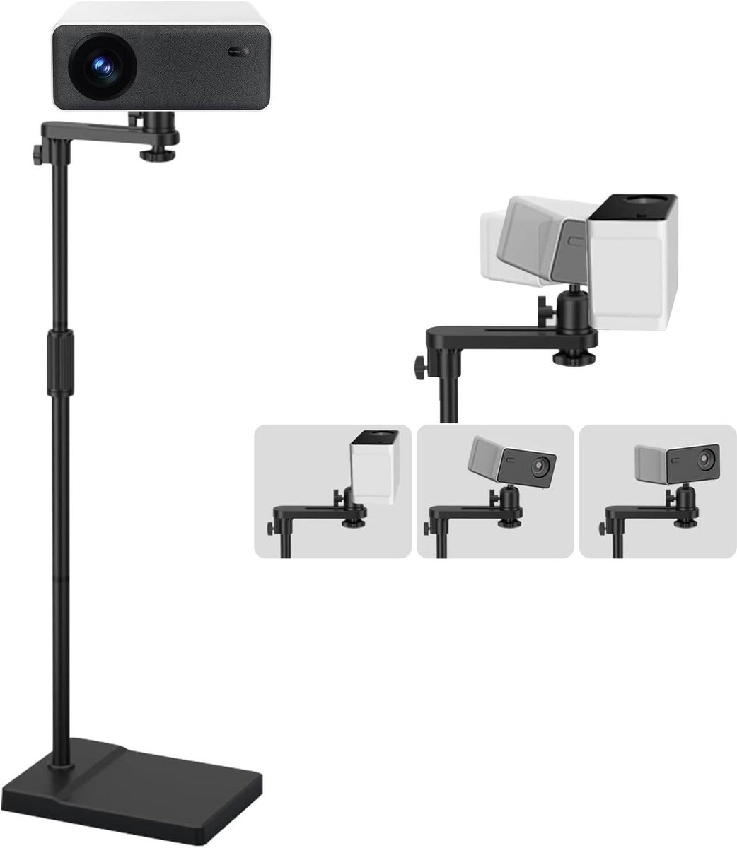 Beamerstandaard - Projectorhouder Statief - Thuisbioscoop Creëren - 360 Graden Draaibaar - 121-155 cm - Zwart
