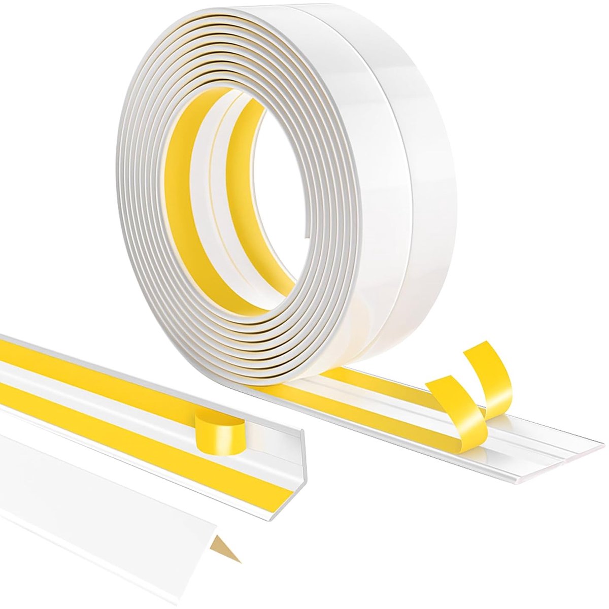 Ante bellum Corner Profile, Plastic, Self-Adhesive Edge Protection, Corner Frame, White UPVC Decorative Frame, 200 cm - ShopVlot