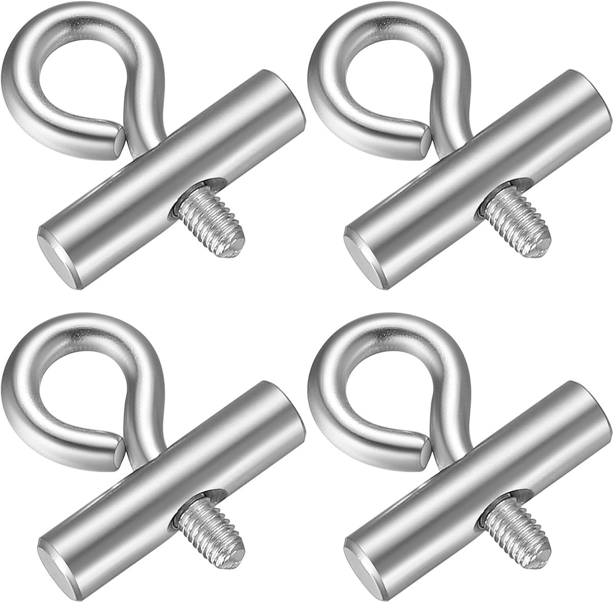 SnelShoppen - Pack van 4 8-10 mm Terminal Stoppers voor Tread Rail Tiller M5 Terminal Strip Accessoires RVS Haken voor Camping, Campervan, Luifels, Ca