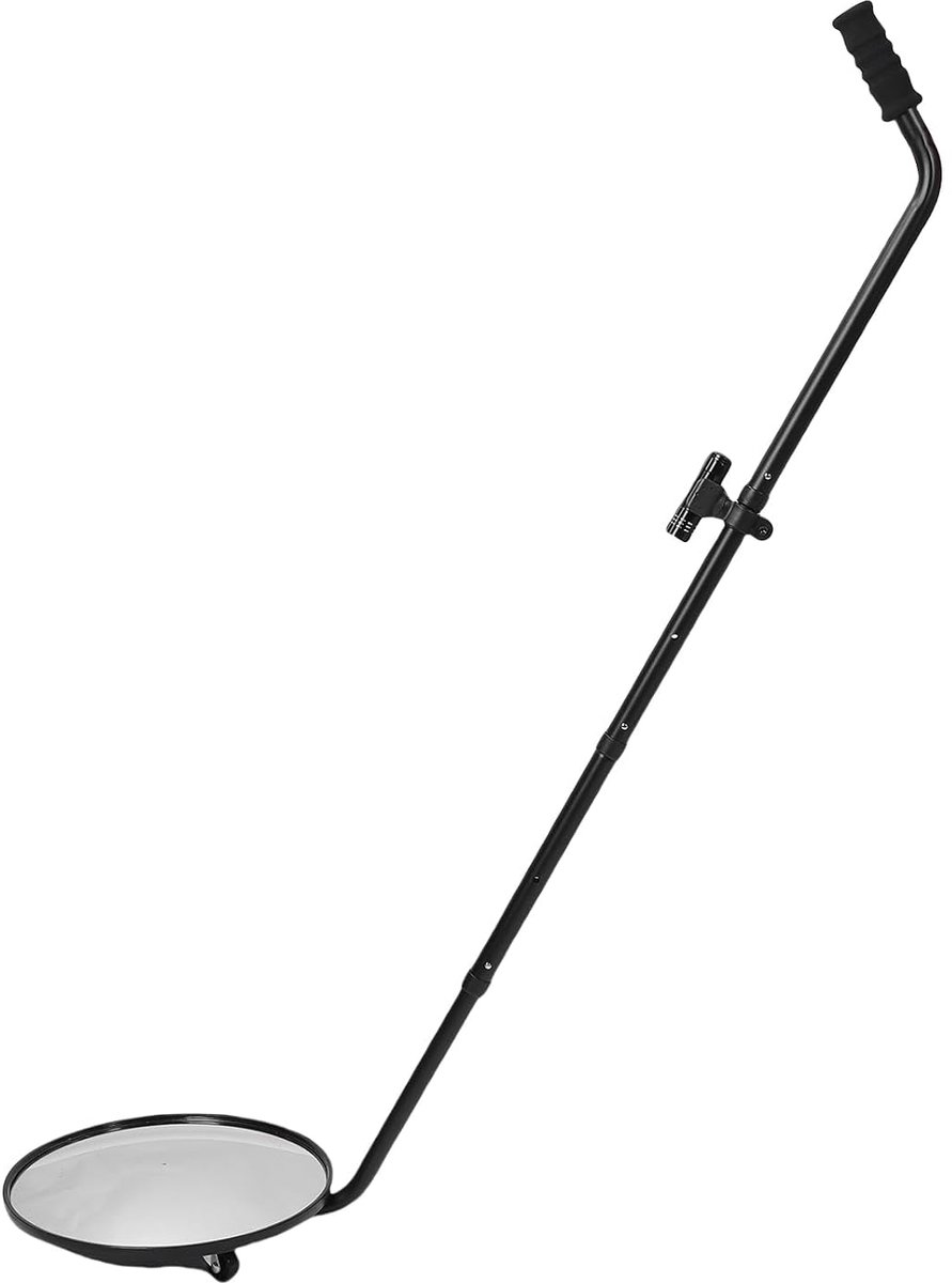 SnelShoppen - Onder Auto Inspectie Spiegel 30 Cm Diameter Convex Zoekspiegel met Verstelbare Telescoop Handgreep en LED Zaklamp voor Onder Auto Contro