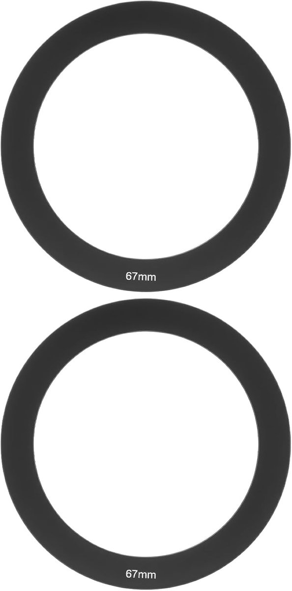 SnelShoppen - 2 Pack Filterhouder Adapterring 67mm Geschikt voor Cokin P Serie, Aluminium, Zwart, Creatieve Fotografie Accessoires