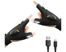 Led Handschoenen - 2 Stuks - Handschoenen LED licht - Zaklamp Handschoen - Zaklamp - LED Zaklamp Handschoenen - Hardloop handschoenen - Werkhandschoenen - Verlichting - Lamp - Vingerloze Nachtlamp Handschoenen Gereedschap - USB Oplaadbaar