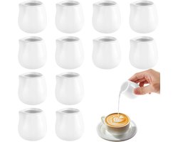 Set van 12 Melkkannen van Porselein, 60 ml, Ideaal voor Espresso, Melkopschuimen en Cappuccino Latte
