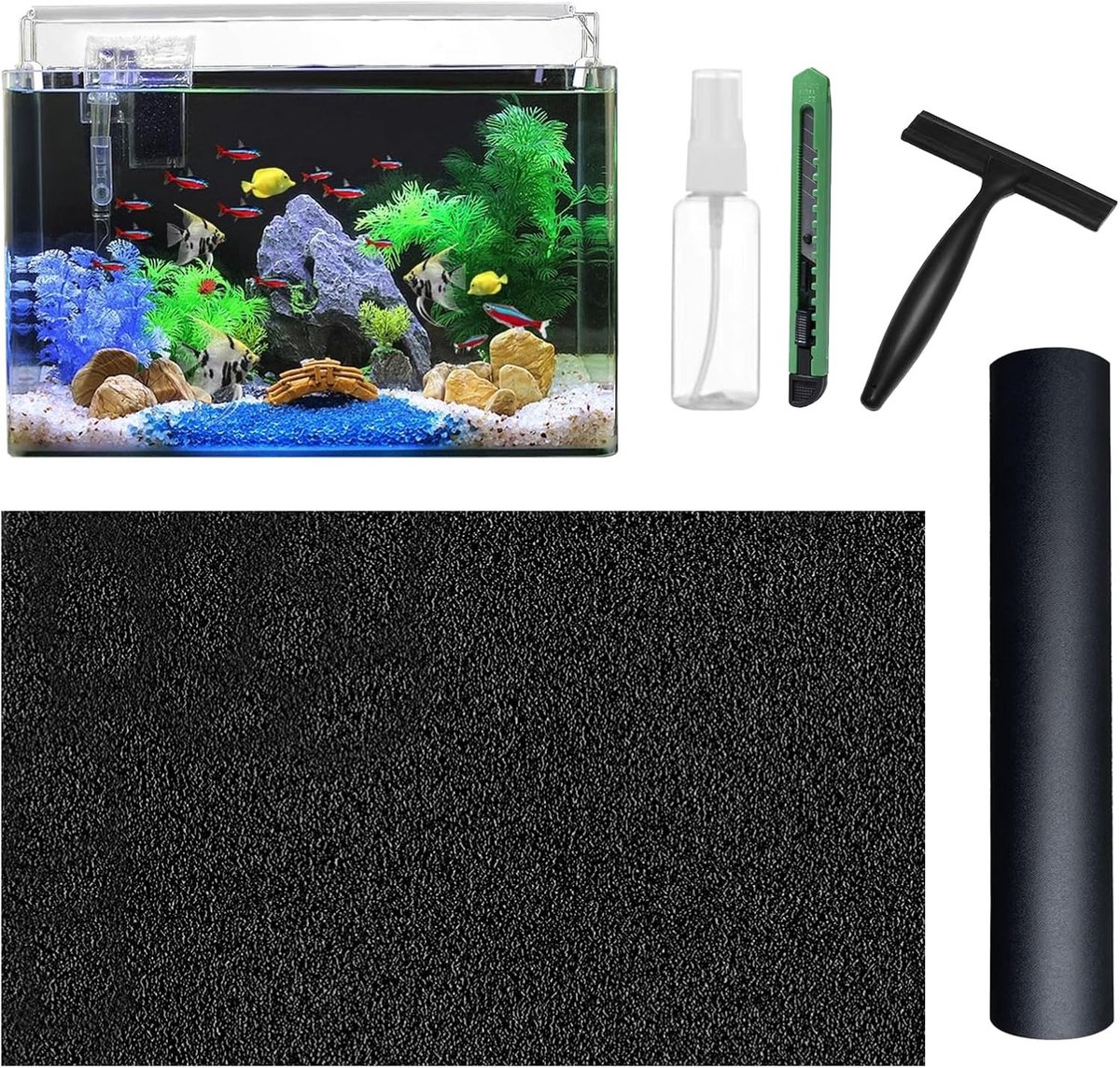 Achterwand voor Aquarium - Achterwand Film en Hechting - Eenvoudige Toepassing voor Standaard Aquaria