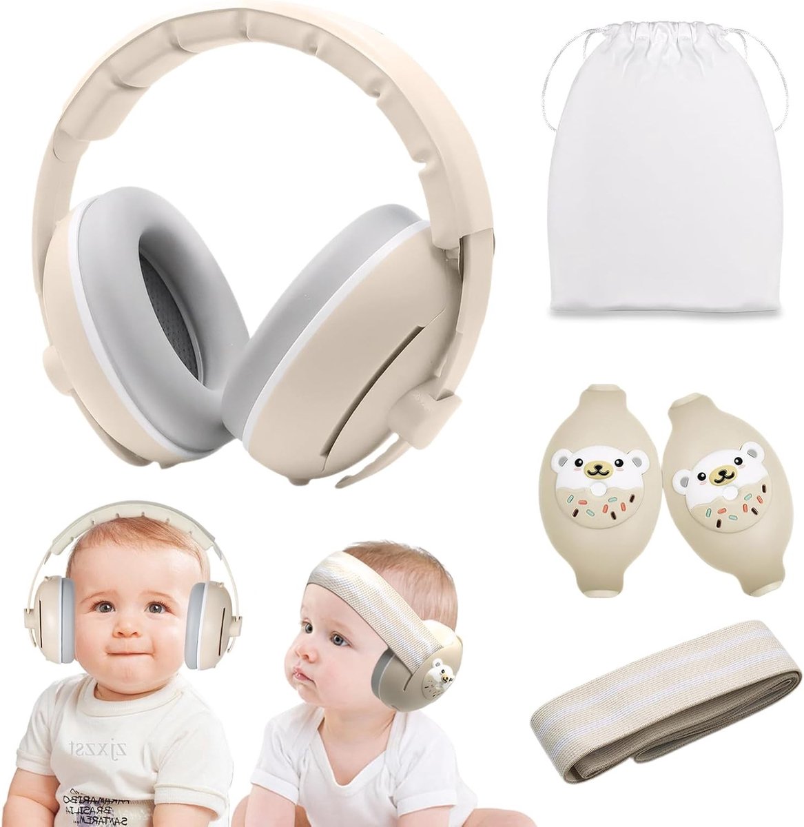 Oordopjes voor Baby's en Kinderen, Geluidsisolatie 25 dB, Verstelbaar en Lichtgewicht, Ideaal voor Vliegtuig, Feestjes en Reizen