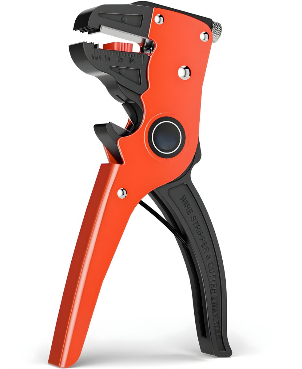 Ploutos® Striptang - 7 inch - Striptang voor Elektriciens - Draadstripper & Kabelstripper - Zwart/Rood - 18cm x 8cm x 3cm