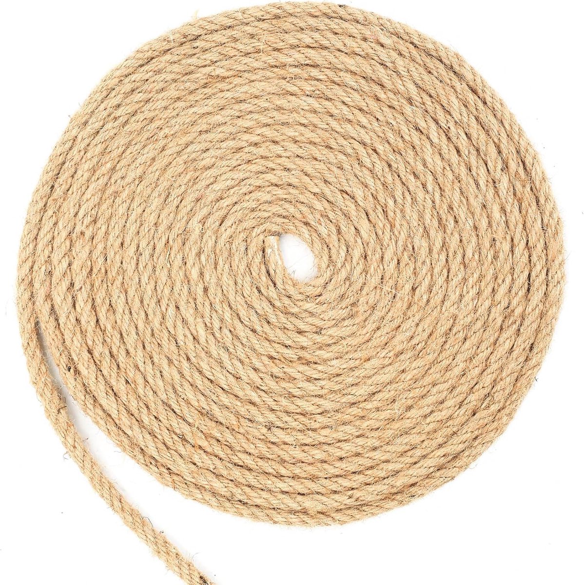 SnelShoppen - Jute Touw 8 mm x 25 m - Natuurlijk Bruin Henneptouw voor Knutselen, Tuinieren, Bundelen en Camping Decoratie - Dikke Sisal Touwen