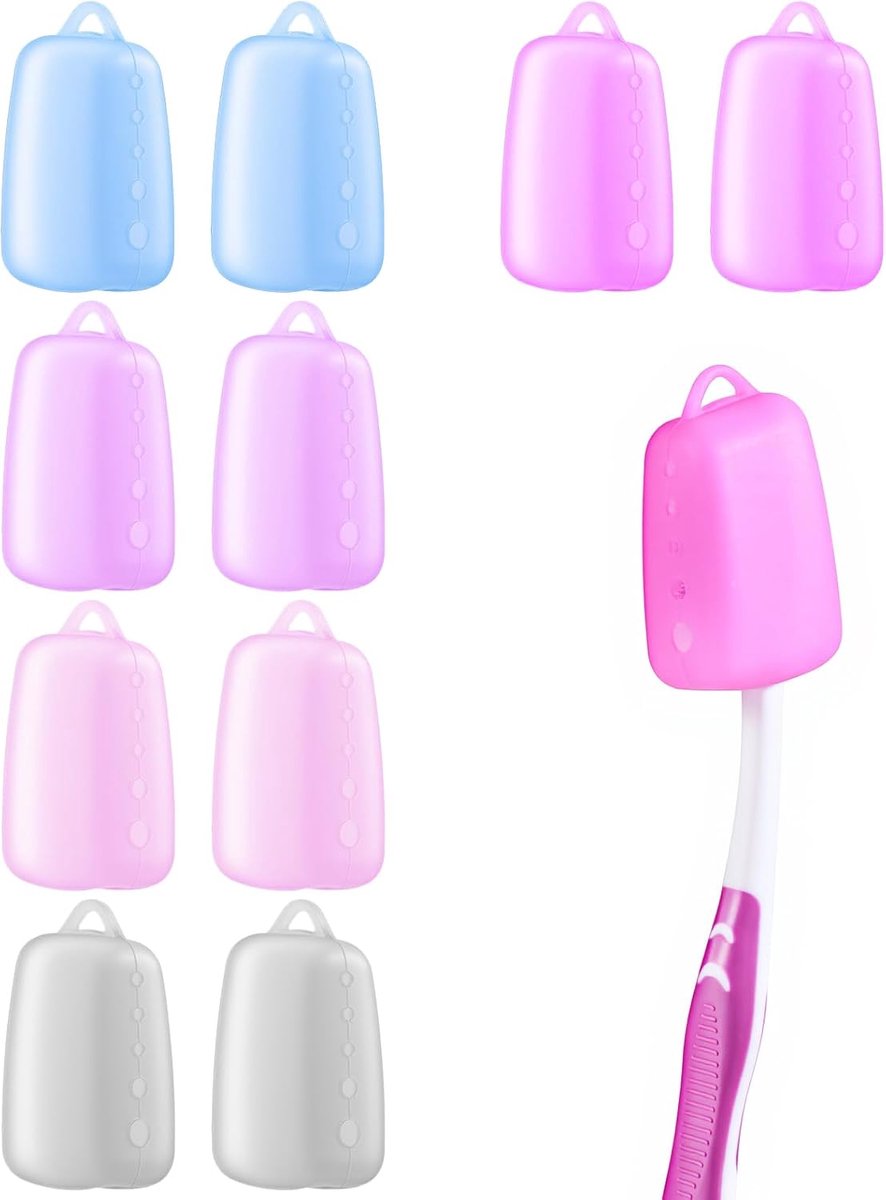 Set van 20 siliconen tandenborstelkophoes, tandenborstelafdekkap voor elektrische en handmatige tandenborstels - ShopVlot