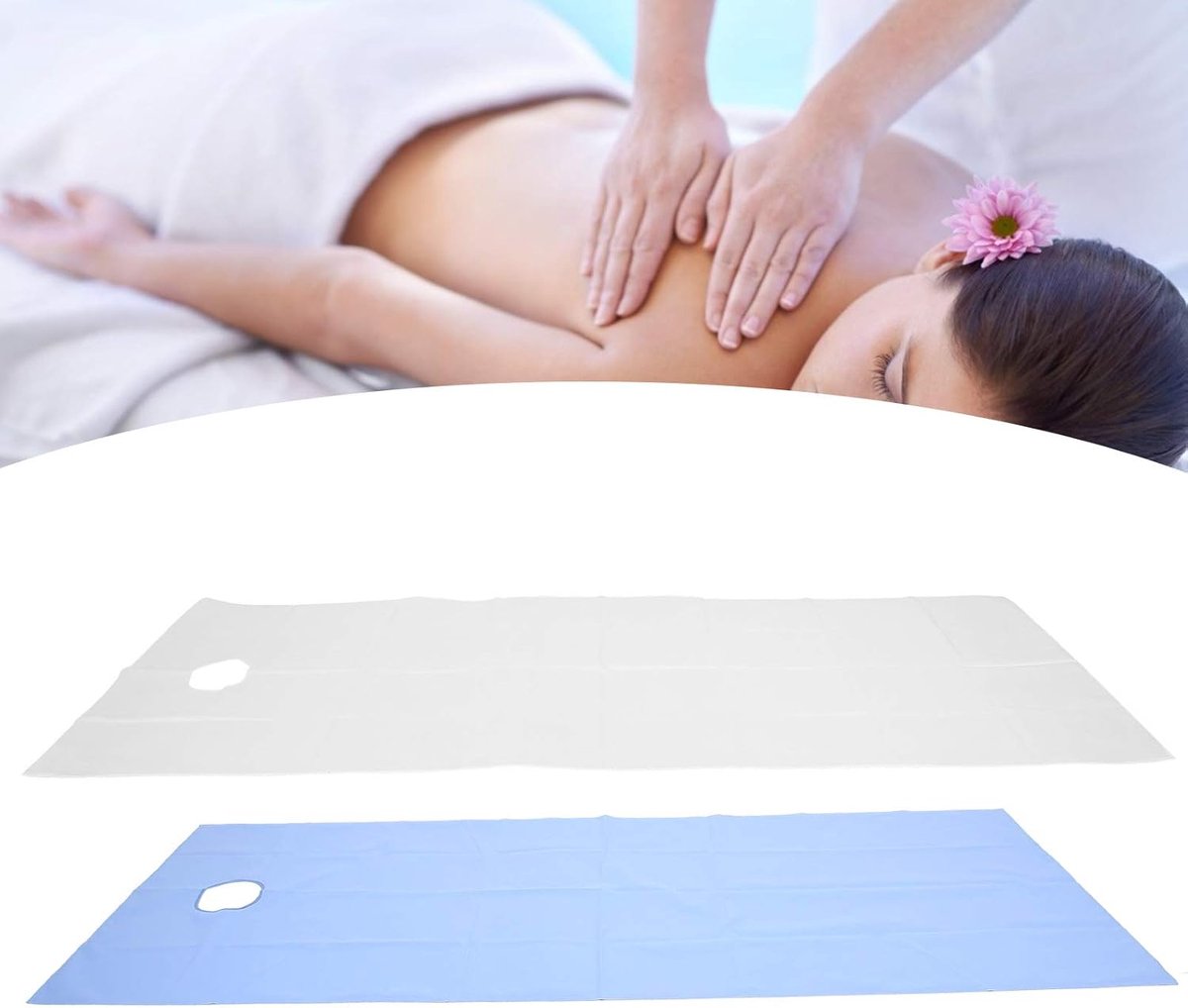 SnelShoppen - Massage Lakens 2 Stuks Beauty Salon Massage Tafel Dekken met Gat Waterproof Oliebestendig Polyester Bed Cover Cosmetische Lakens voor Sp