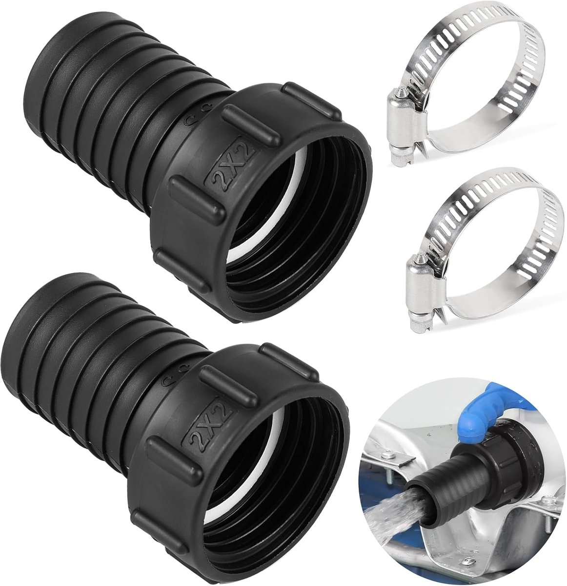 IBC tank adapter S60 x 6 - slangschroefaansluiting - 60 mm naar 50 mm - ideaal voor tuinirrigatie - ShopVlot