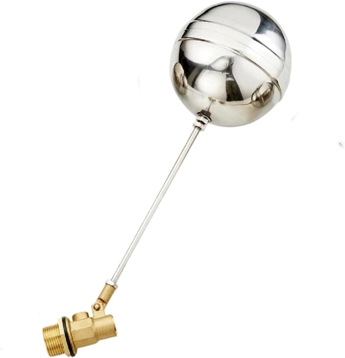 SnelShoppen - Automatische Vlotterklep 1 Inch - 1/2 Inch voor Wateropvang Tank - Volledig RVS - Messing Schroefverbinding - Zilver - Ideaal voor Tuin,