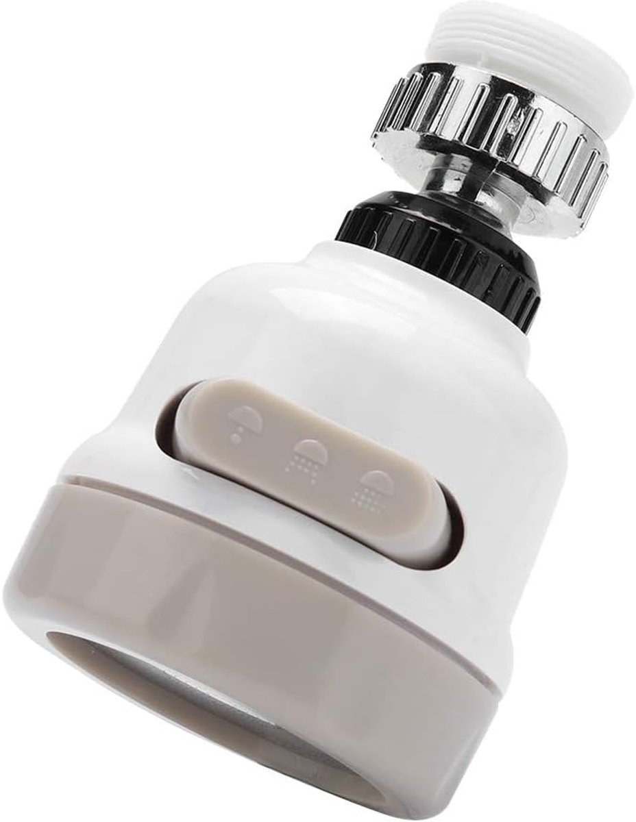 SnelShoppen - Water Tap Jet Regulator 360° Rotatable, Waterbesparende Kraan, Filter Regulator, Badkamer Spray Nozzle met 3 Modi