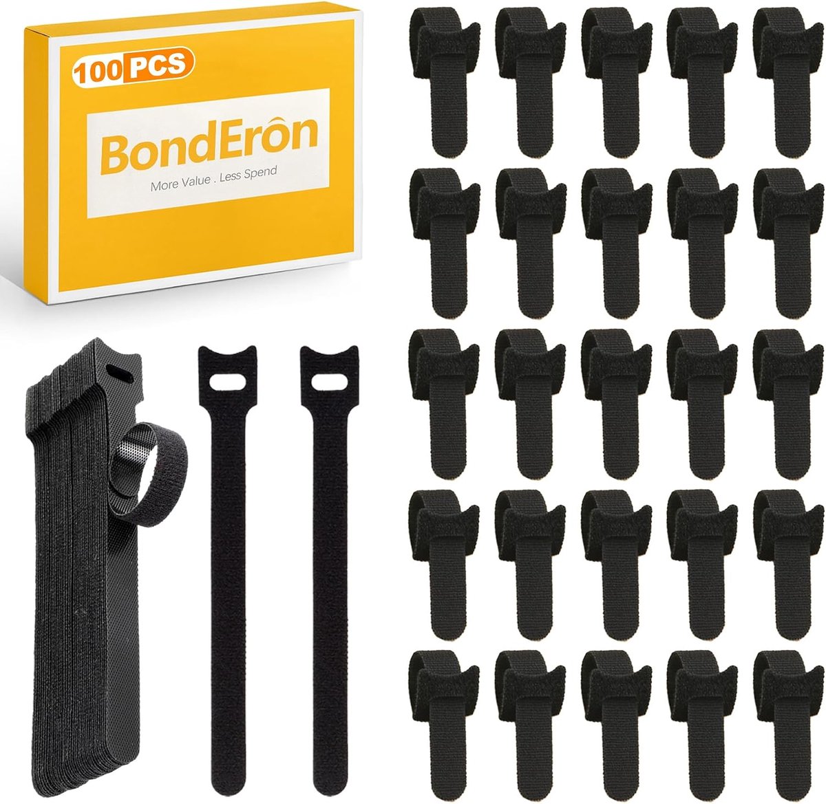 Cable Ties, Reusable, Cable Management Kit, for Cable Organization, Adjustable Cable Ties with for Desk, PC, TV - ShopVlot