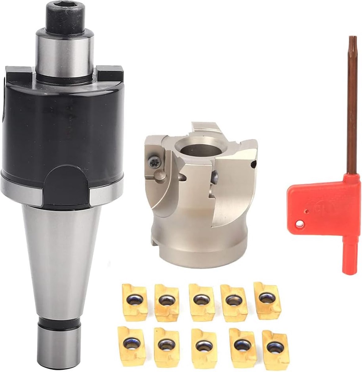 SnelShoppen - NT30-FMB22 Collet Houder + 50 Frees Inserts + APMT1604 Gratis Inserts CNC Frees Gereedschap Set (10 Stuks) voor Professionele en Hobby T