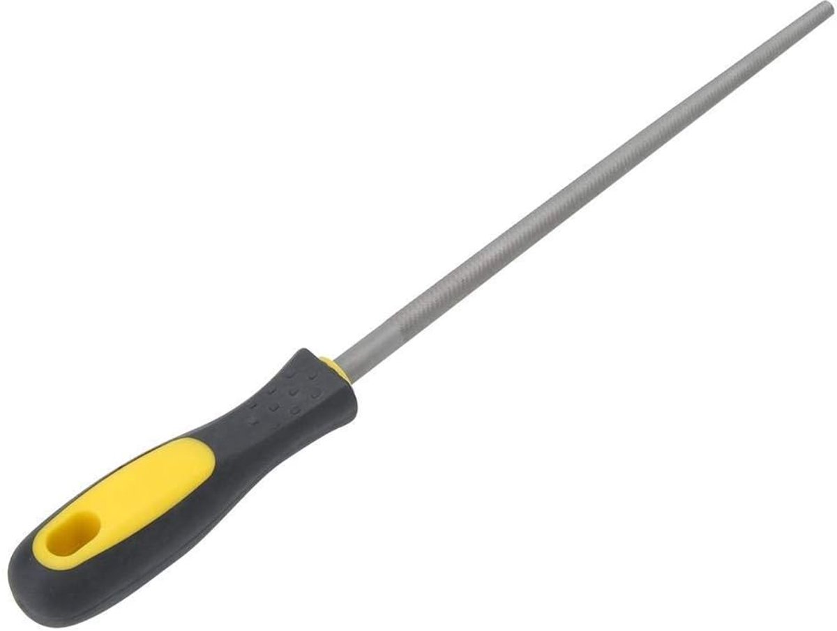 SnelShoppen - 10 Inch Ronde Vijl met Ergonomisch Metaal Handvat Grof Vijl Gereedschap Hoog Kolenstaal Handvijl Voor Houtbewerking (2#)