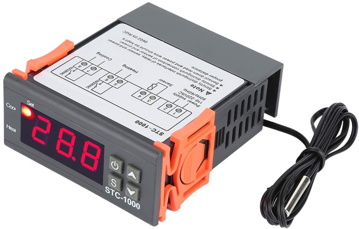 SnelShoppen - Digitale Temperatuur Controller -1000 110-220V Temperatuur Sensor Thermostaat voor Aquarium, Koeling en Verwarming, Temperatuur Kalibrat