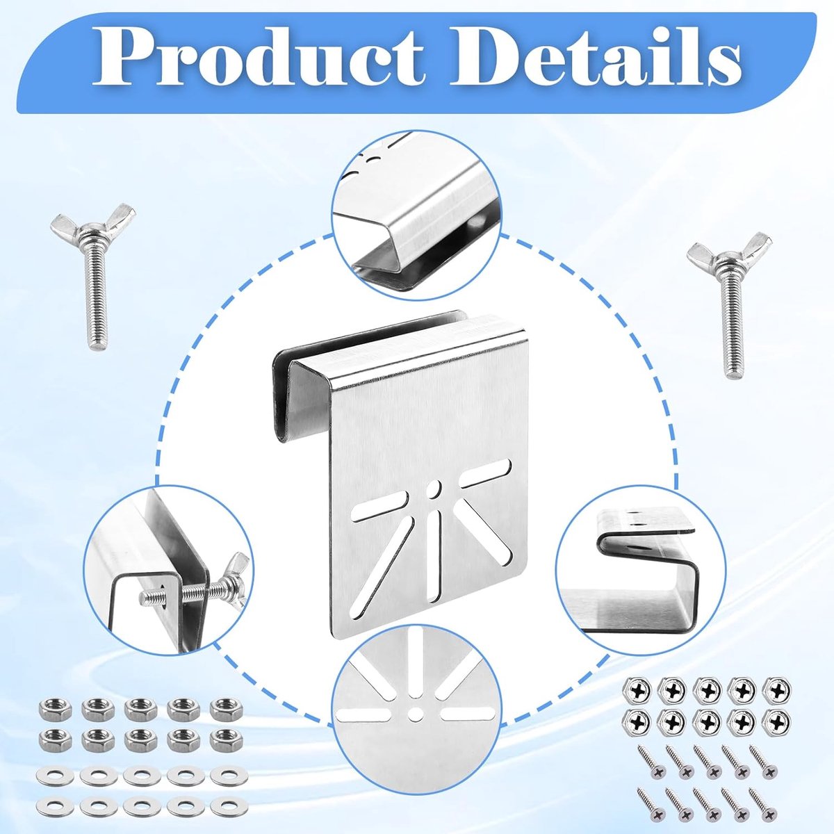 2pcs Stainless Steel Roof Gutter Holders, Camera Holder, Roof Gutter Holder, Solar Security Camera Holder, Anti-Rust - ShopVlot