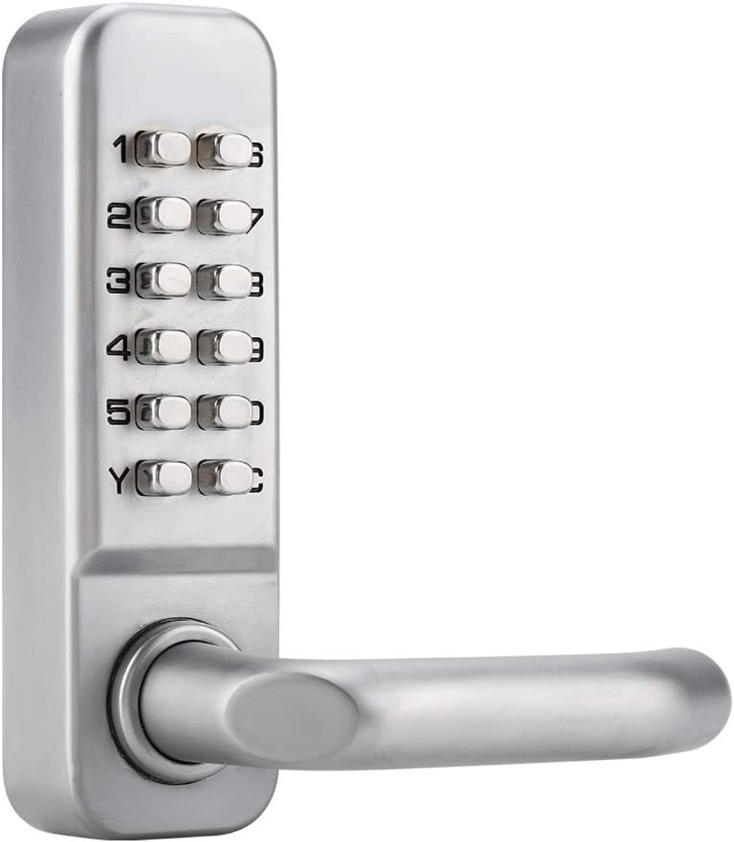 SnelShoppen - Waterdichte Mechanische Code Lock, 1-11 Cijfers Combinatie Slot voor Kantoor, Houten Deur, Sleutelloos, Duurzaam Zinklegering