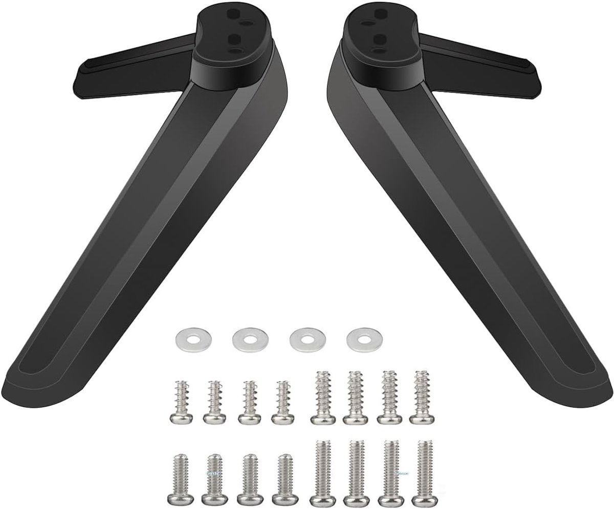 SnelShoppen - Universele TV Stand - TV Voet met Schroef Set - Vervangende TV Basis - Montagegat Afstand 17mm tot 20mm - Zwart