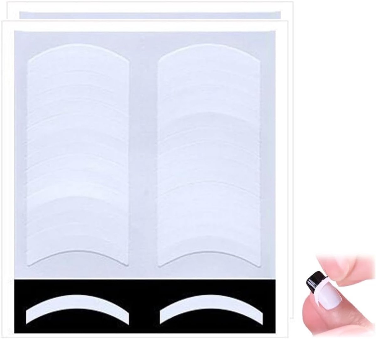 Crescentvormige French manicure stickers voor DIY nagelontwerpen - 30 stuks, perfect voor nail art en nagelbescherming