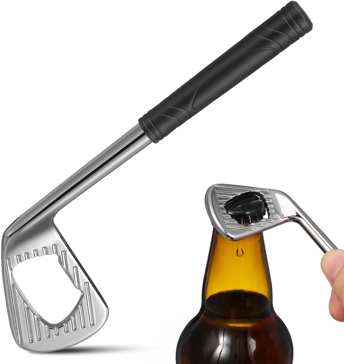 Golfflesopener van metaal (zinklegering) in golfclubdesign, decoratief gereedschap, cadeau voor huisbar en kantoor - ShopVlot